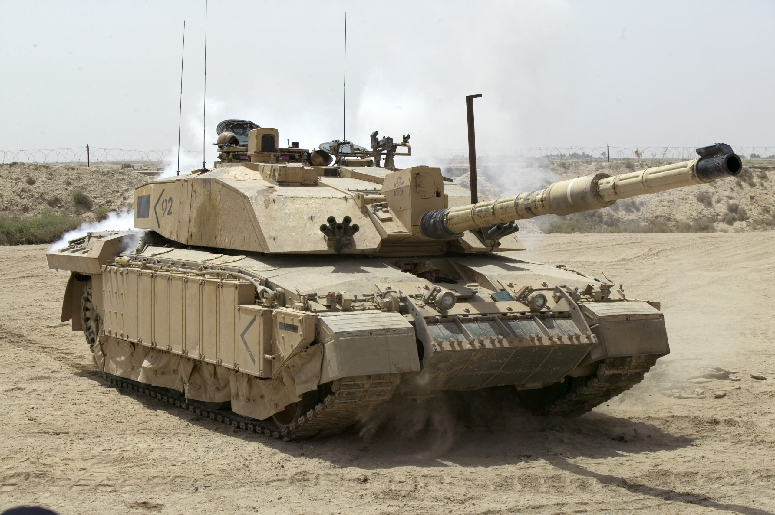 Challenger 2 Main Battle Tank patrolling outside Basra, Iraq