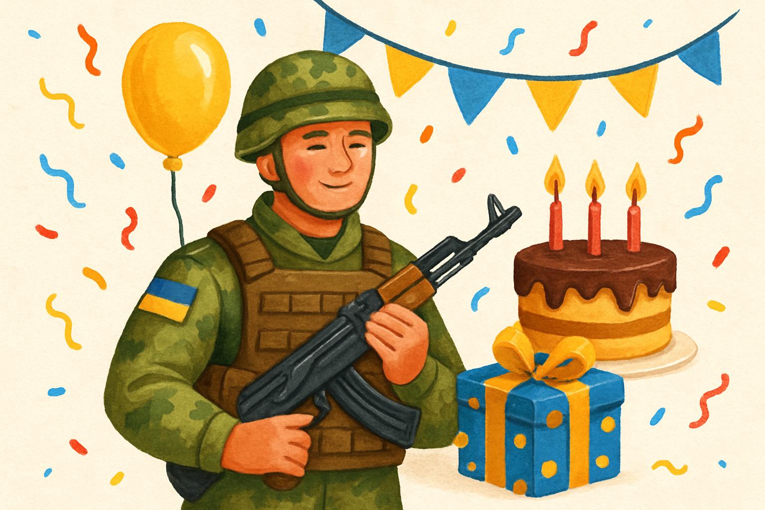 Привітання з днем народження військового