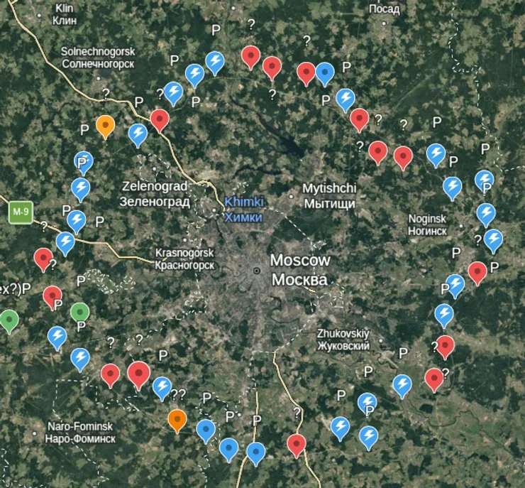 Карта нового кільця ППО з комплексами «Панцир» навколо Москви