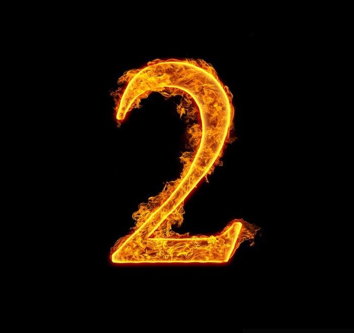 Fire alphabet number 2 two