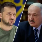 Володимир Зеленський та Олександр Лукашенко на тлі реакції центру при РНБО