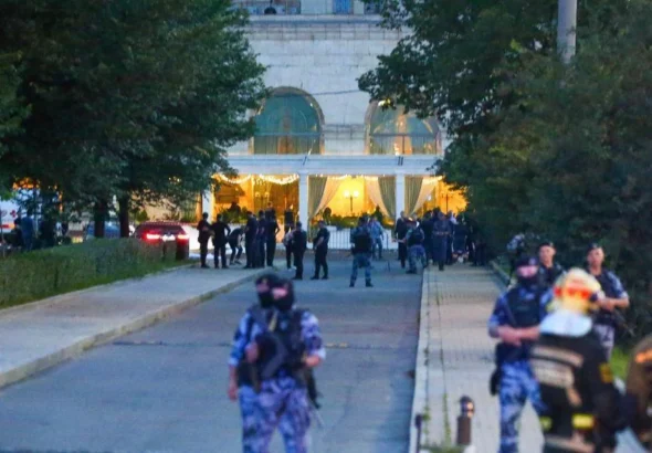 Місце вибуху біля ресторану в центрі Москви